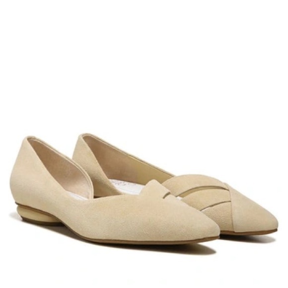 Franco Sarto Braela Almond Toe d'Orsay Flat in sand suede - Picture 2 of 16